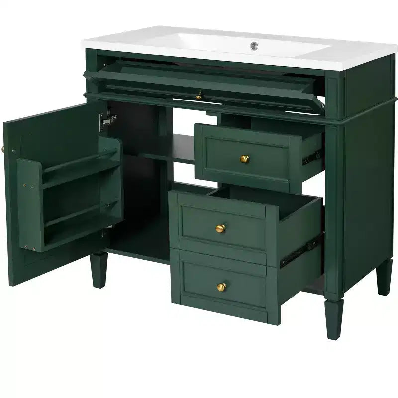 36Bathroom Vanity with Sink, Bathroom Storage Cabinet with Drawers, Single Sink Bathroom Vanity