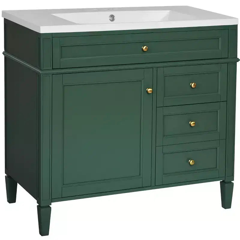 36Bathroom Vanity with Sink, Bathroom Storage Cabinet with Drawers, Single Sink Bathroom Vanity