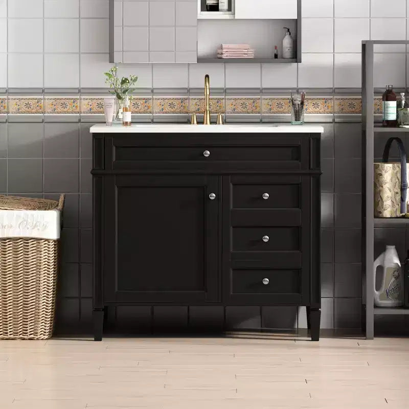 36Bathroom Vanity with Sink, Bathroom Storage Cabinet with Drawers, Single Sink Bathroom Vanity