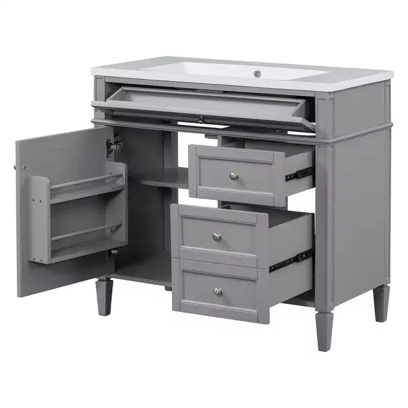 36Bathroom Vanity with Sink, Bathroom Storage Cabinet with Drawers, Single Sink Bathroom Vanity