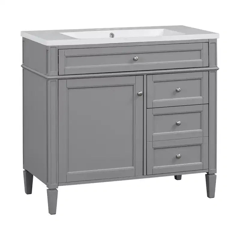 36Bathroom Vanity with Sink, Bathroom Storage Cabinet with Drawers, Single Sink Bathroom Vanity
