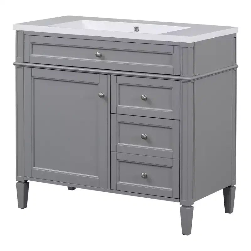 36Bathroom Vanity with Sink, Bathroom Storage Cabinet with Drawers, Single Sink Bathroom Vanity