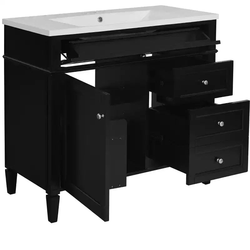 36Bathroom Vanity with Sink, Bathroom Storage Cabinet with Drawers, Single Sink Bathroom Vanity
