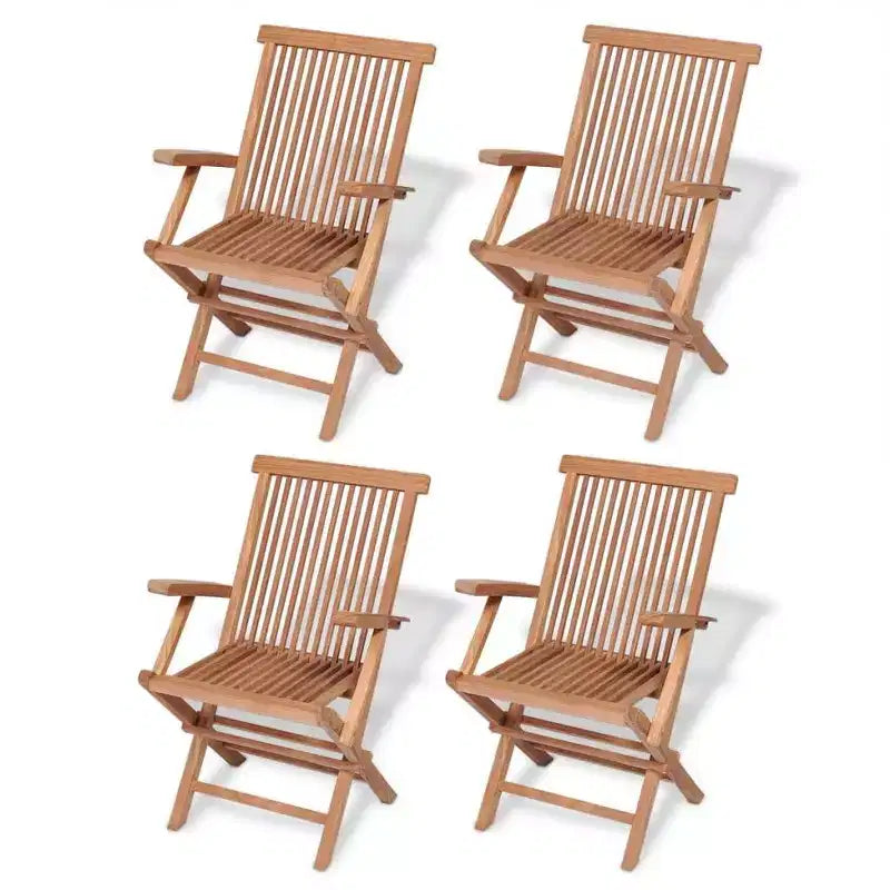 vidaXL Garden Table And Chair Warm wood color Solid Teak wood 5-Piece Set