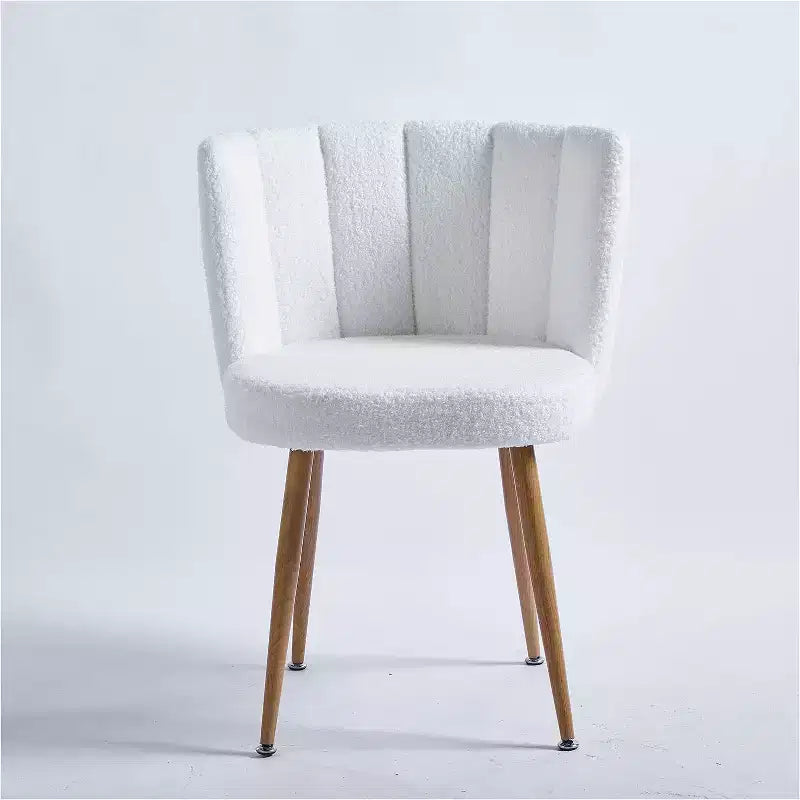 Set of 3 Dining Chairs,Modern Shorthair Upholstered Side Chairs with Armless Design,Iron Tube Wood Color Legs,Perfect for Kitchen,Living Room,or Cafe