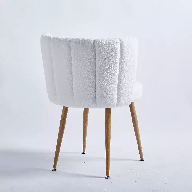 Set of 3 Dining Chairs,Modern Shorthair Upholstered Side Chairs with Armless Design,Iron Tube Wood Color Legs,Perfect for Kitchen,Living Room,or Cafe