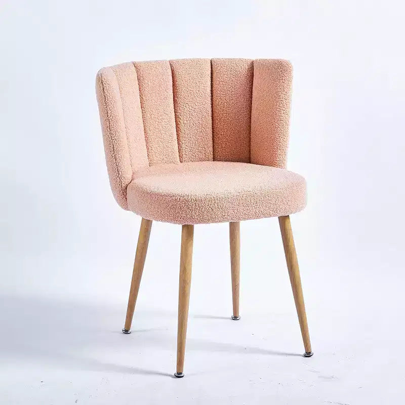 Set of 3 Dining Chairs,Modern Shorthair Upholstered Side Chairs with Armless Design,Iron Tube Wood Color Legs,Perfect for Kitchen,Living Room,or Cafe