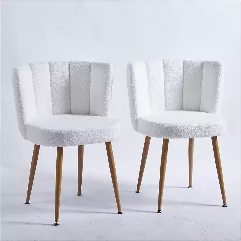 Set of 3 Dining Chairs,Modern Shorthair Upholstered Side Chairs with Armless Design,Iron Tube Wood Color Legs,Perfect for Kitchen,Living Room,or Cafe
