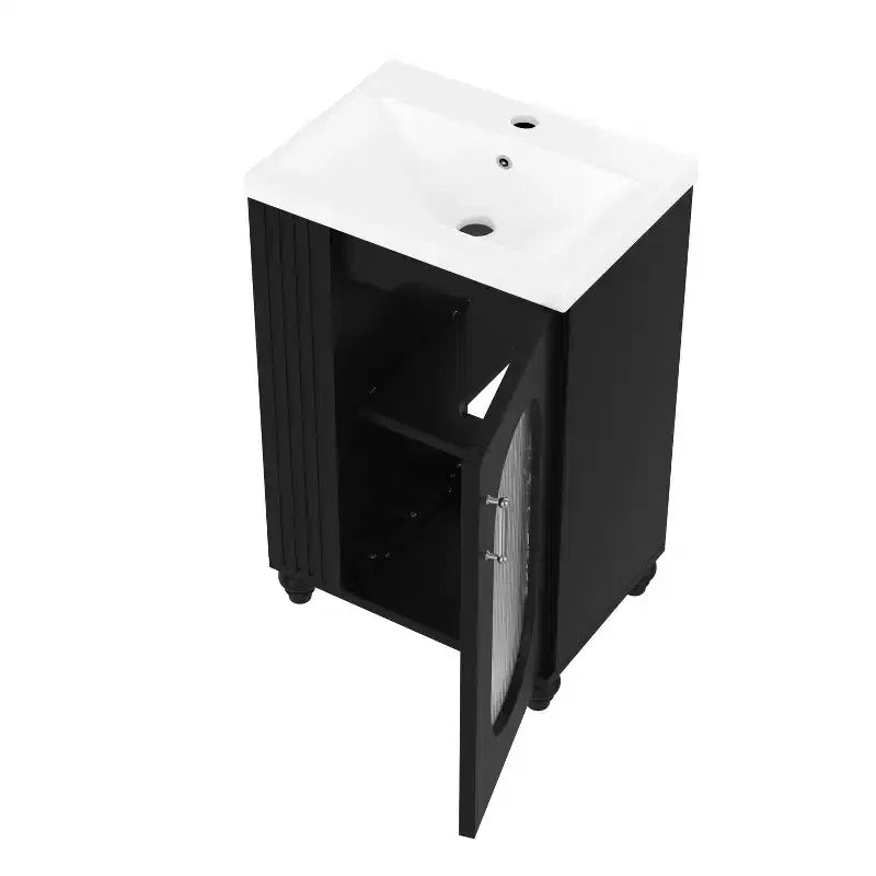20 Small Bathroom Vanity Sink Combo with Storage , Bathroom Floor Cabinet with Adjustable Shelf