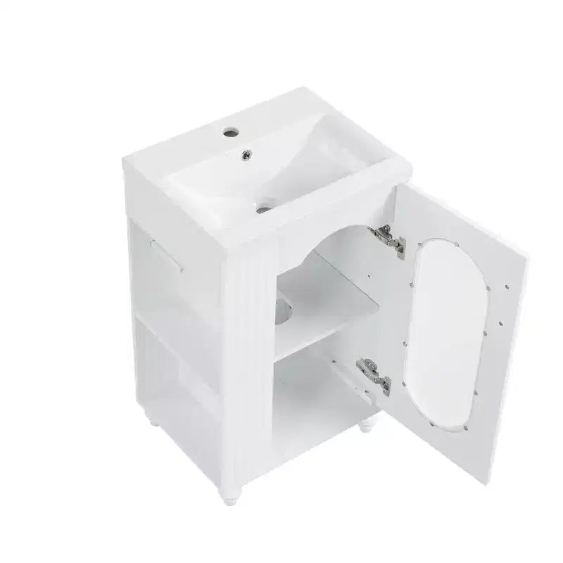 20 Small Bathroom Vanity Sink Combo with Storage , Bathroom Floor Cabinet with Adjustable Shelf