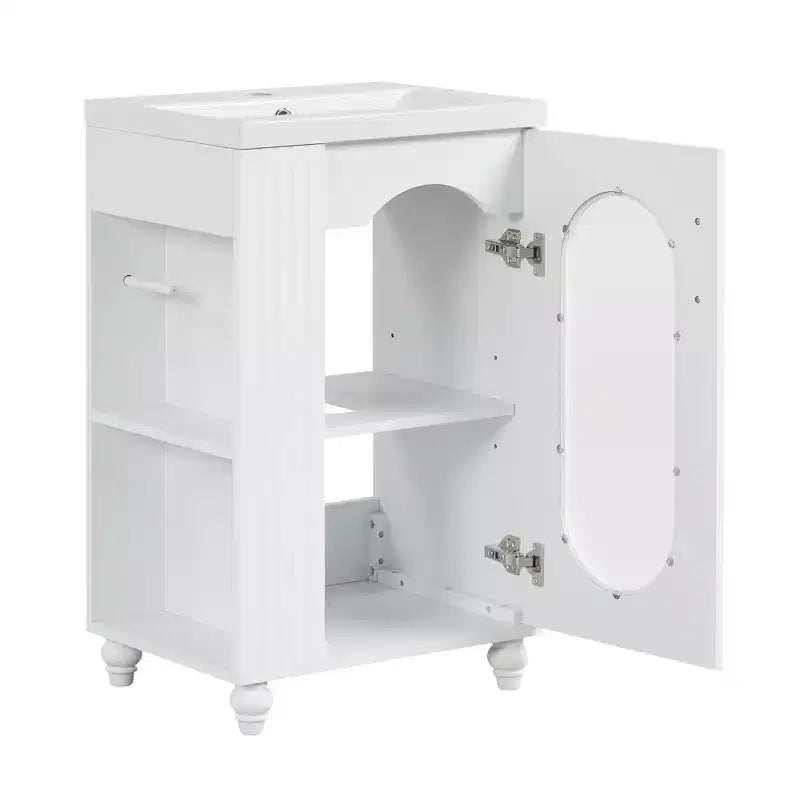20 Small Bathroom Vanity Sink Combo with Storage , Bathroom Floor Cabinet with Adjustable Shelf