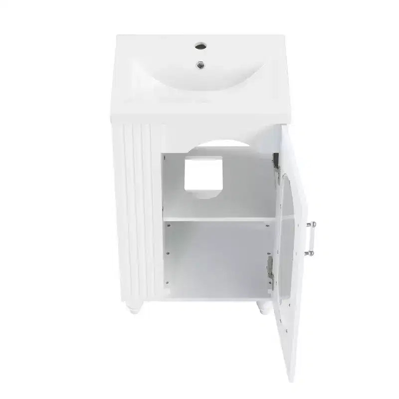 20 Small Bathroom Vanity Sink Combo with Storage , Bathroom Floor Cabinet with Adjustable Shelf