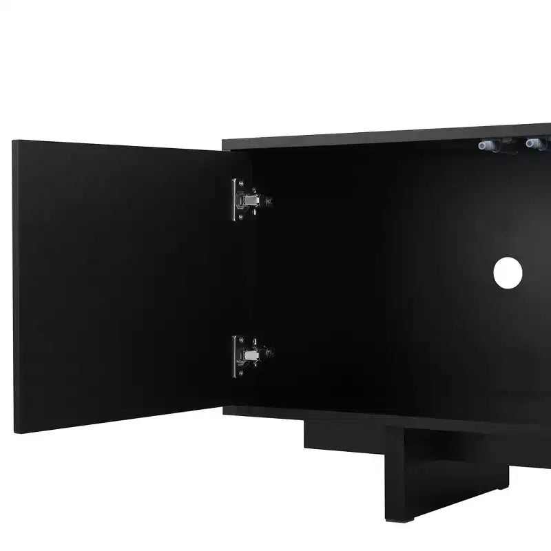 Storage TV Stand for TVs up to 75, TV Console Media Console TV Cabinet Media Entertainment Center with Wavy Push-to-open Door&Sturdy Base -ModernLuxe