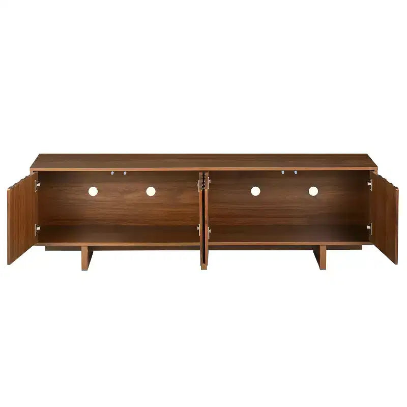 Storage TV Stand for TVs up to 75, TV Console Media Console TV Cabinet Media Entertainment Center with Wavy Push-to-open Door&Sturdy Base -ModernLuxe
