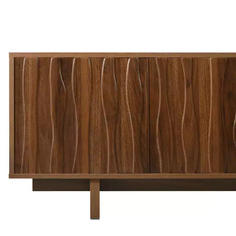 Storage TV Stand for TVs up to 75, TV Console Media Console TV Cabinet Media Entertainment Center with Wavy Push-to-open Door&Sturdy Base -ModernLuxe