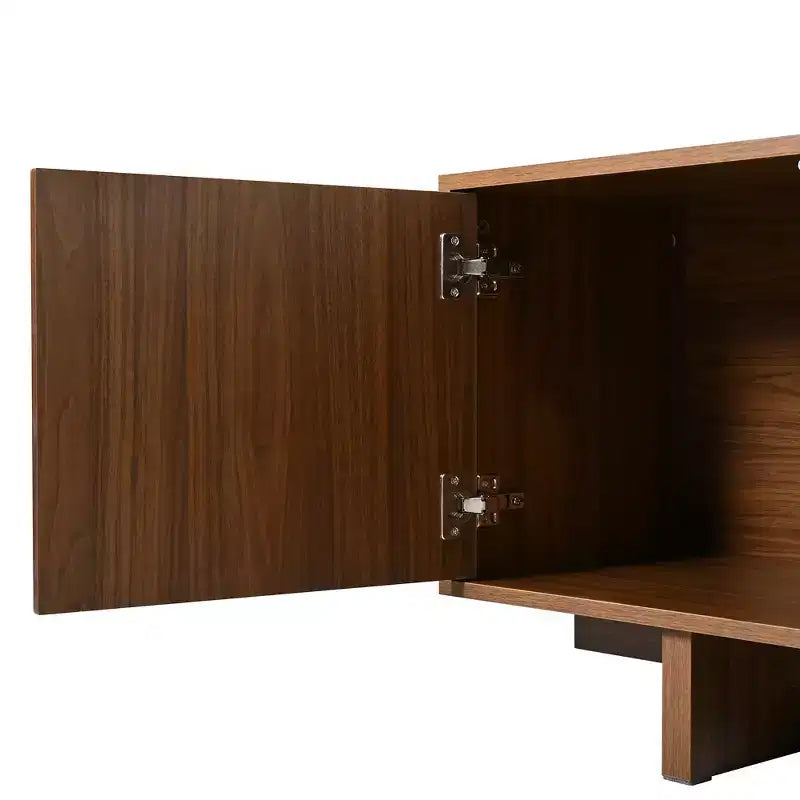 Storage TV Stand for TVs up to 75, TV Console Media Console TV Cabinet Media Entertainment Center with Wavy Push-to-open Door&Sturdy Base -ModernLuxe