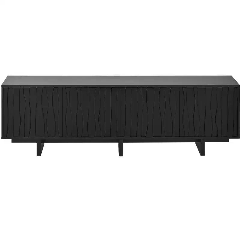 Storage TV Stand for TVs up to 75, TV Console Media Console TV Cabinet Media Entertainment Center with Wavy Push-to-open Door&Sturdy Base -ModernLuxe