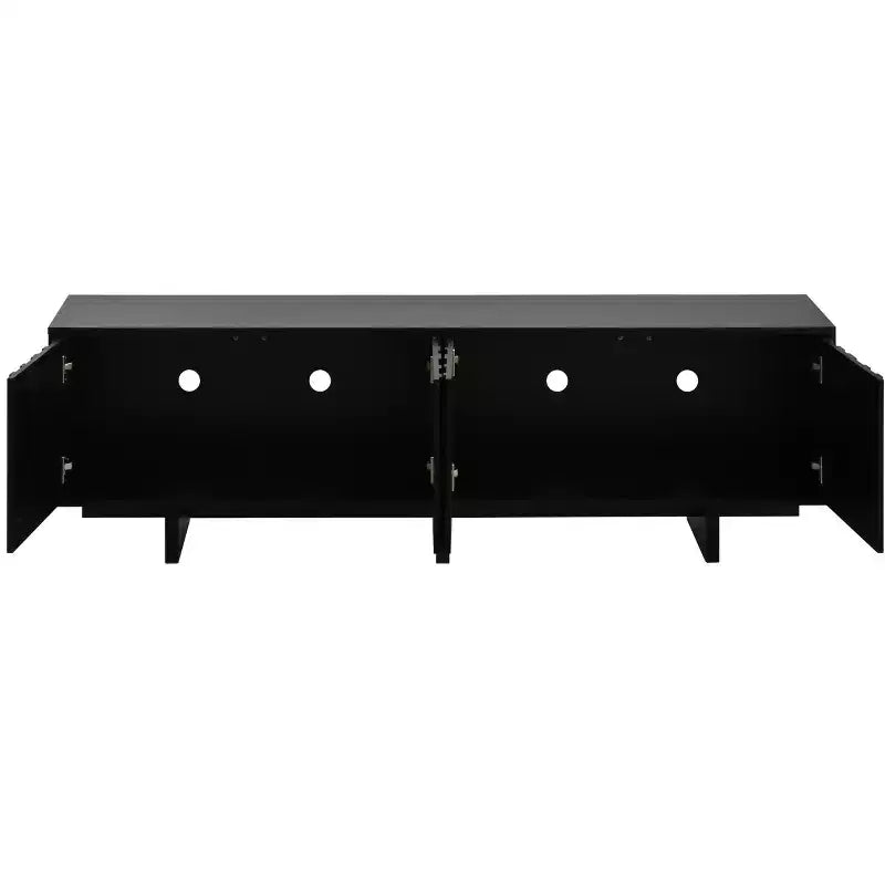 Storage TV Stand for TVs up to 75, TV Console Media Console TV Cabinet Media Entertainment Center with Wavy Push-to-open Door&Sturdy Base -ModernLuxe
