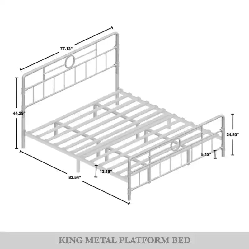 ChaletPosh King Size Metal Platform Bed