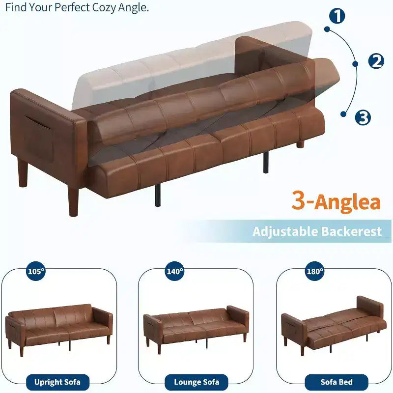 Sofa bed, convertible sleeper, mid-century modern sofa, living room, bedroom