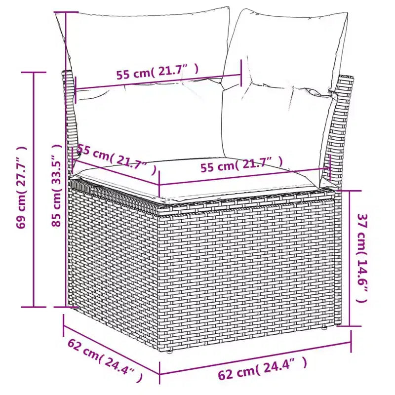 vidaXL Outdoor Sofa Set Solid Acacia Wood and Polyester Natural