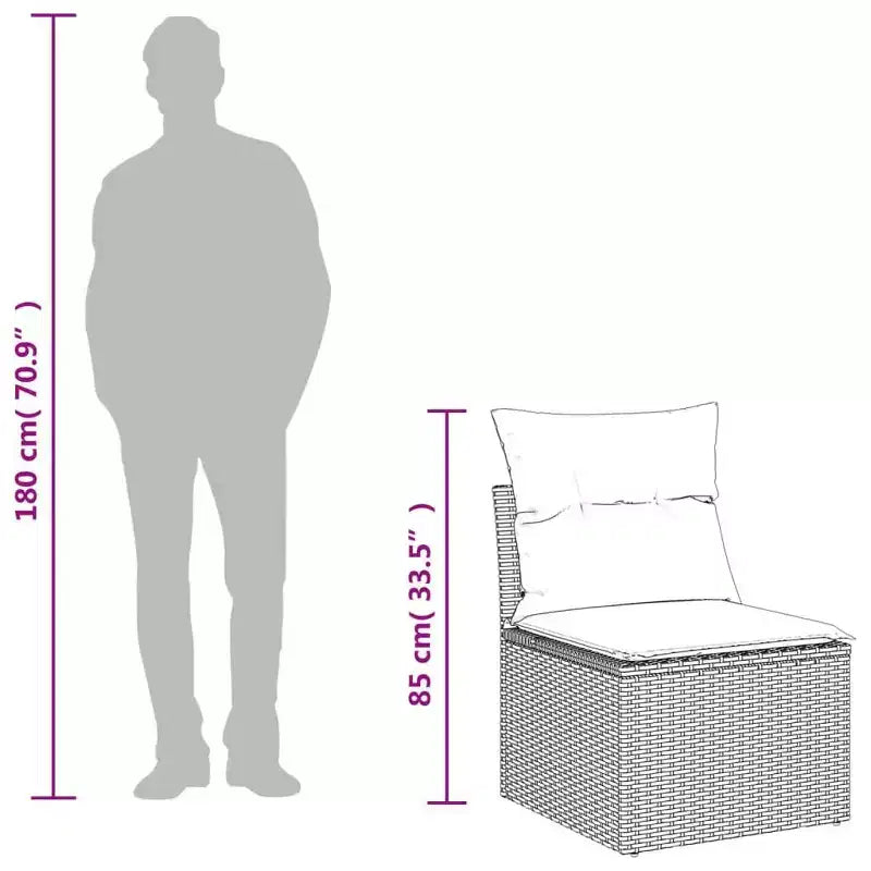 vidaXL Outdoor Sofa Set Solid Acacia Wood and Polyester Natural