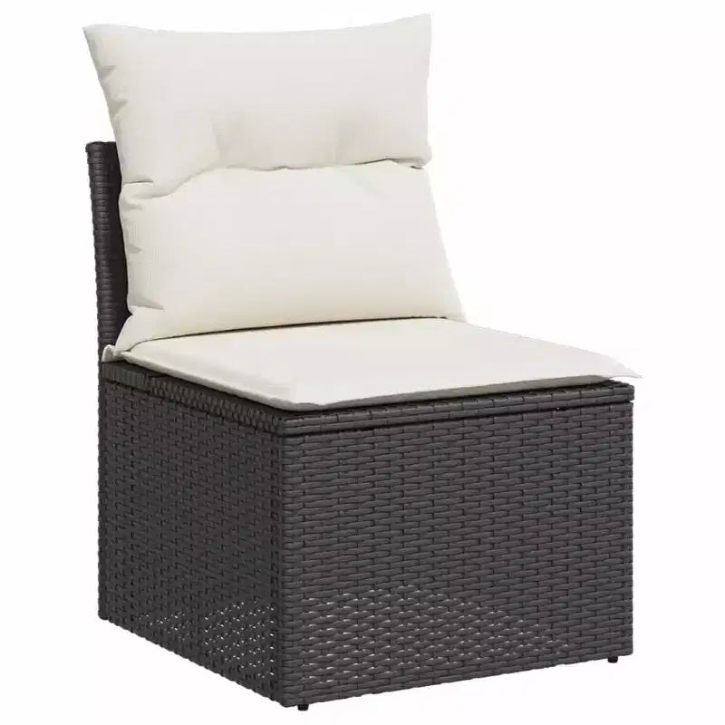 vidaXL Outdoor Sofa Set Solid Acacia Wood and Polyester Natural