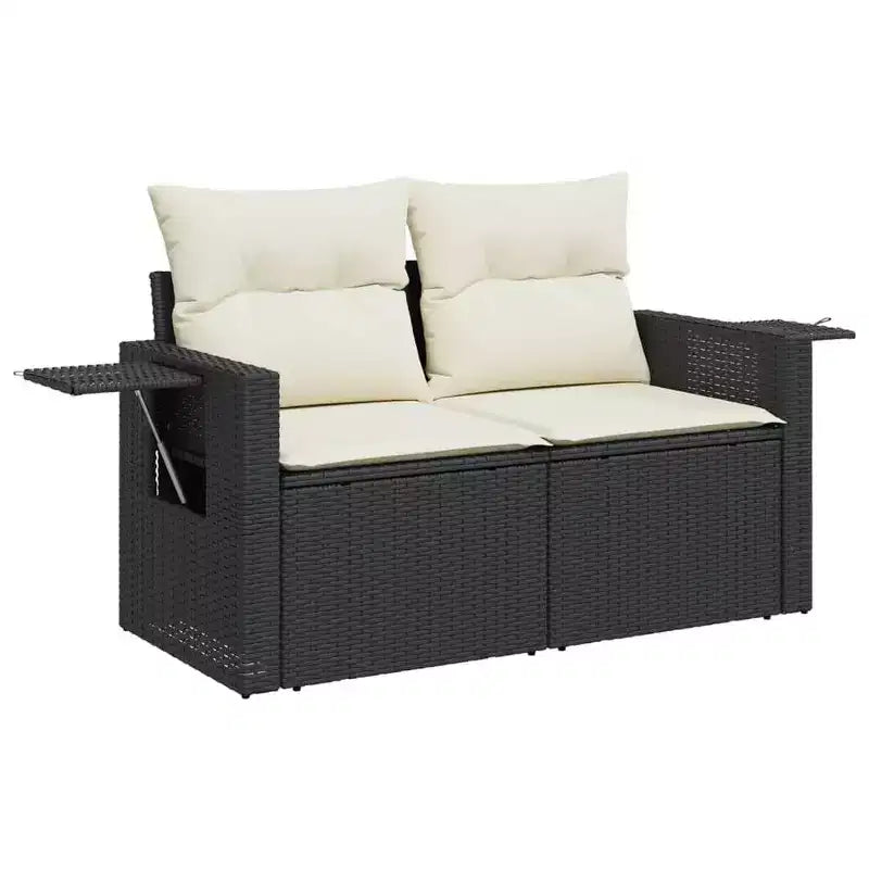 vidaXL Outdoor Sofa Set Solid Acacia Wood and Polyester Natural