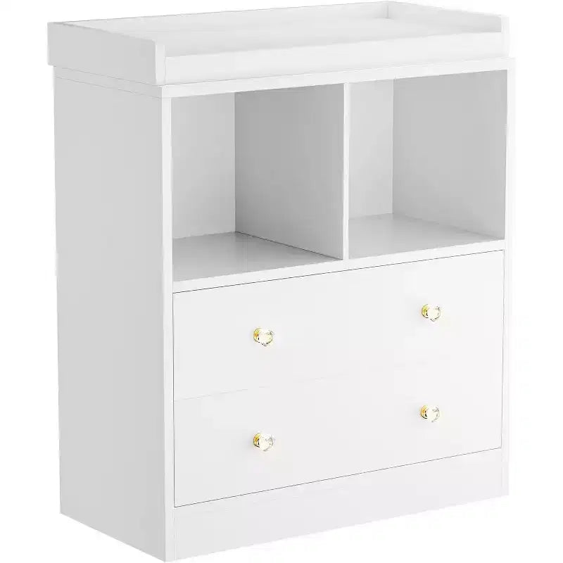 Baby Changing Table Dresser with Removable Changing Tray, Nursery Dresser with 3 Drawers, Modern Baby Changing Station & Storage for Nursery, Black