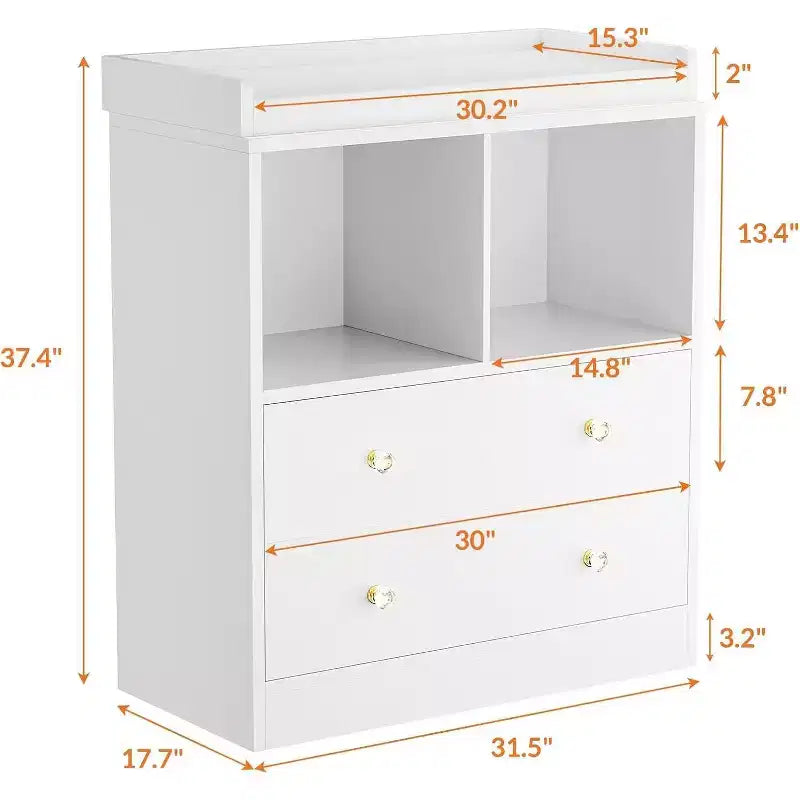 Baby Changing Table Dresser with Removable Changing Tray, Nursery Dresser with 3 Drawers, Modern Baby Changing Station & Storage for Nursery, Black