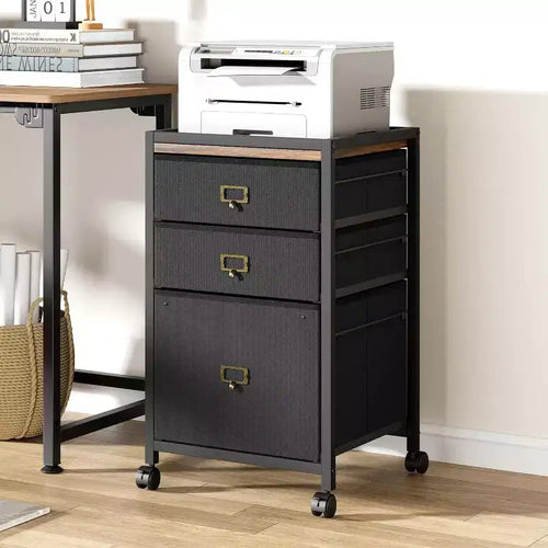 3 drawer filing cabinet is designed to keep the office machines, paper, files, and supplies organized.