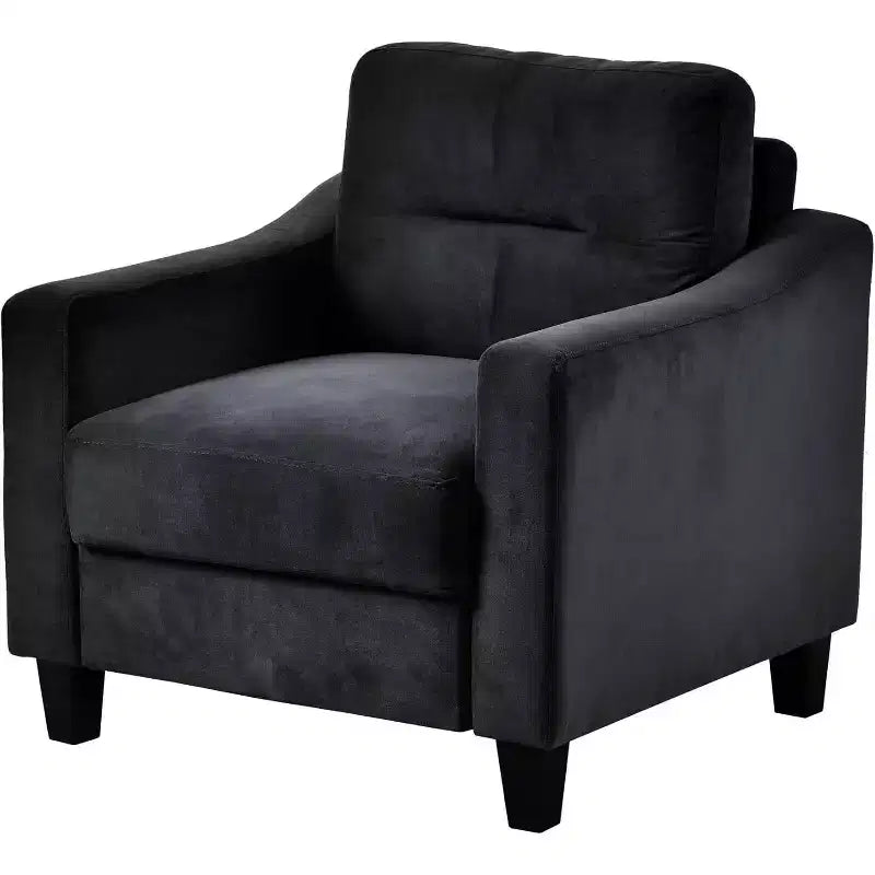 Velvet Upholstered Comfort Chair, Modern Accent Chair Backrest Living Room Chairs, Soft Padded Sofa Chairs for Dining Room, Kitchen
