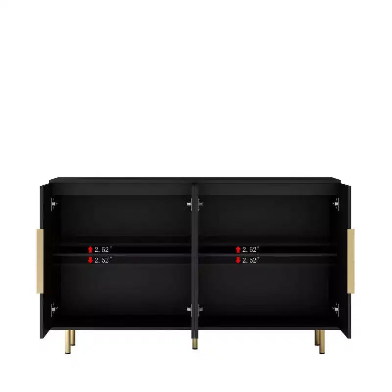 Modern Sideboard Buffet Storage Cabinet With Fluted Doors, Adjustable Shelves, Accent Console Cabinet For Dining Room - Panipeachy