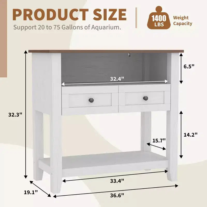 COZONY 20 to 29 Gallon Aquarium Stand with Charging Station, 660 lb Heavy Duty Fish Tank Stand with Drawers
