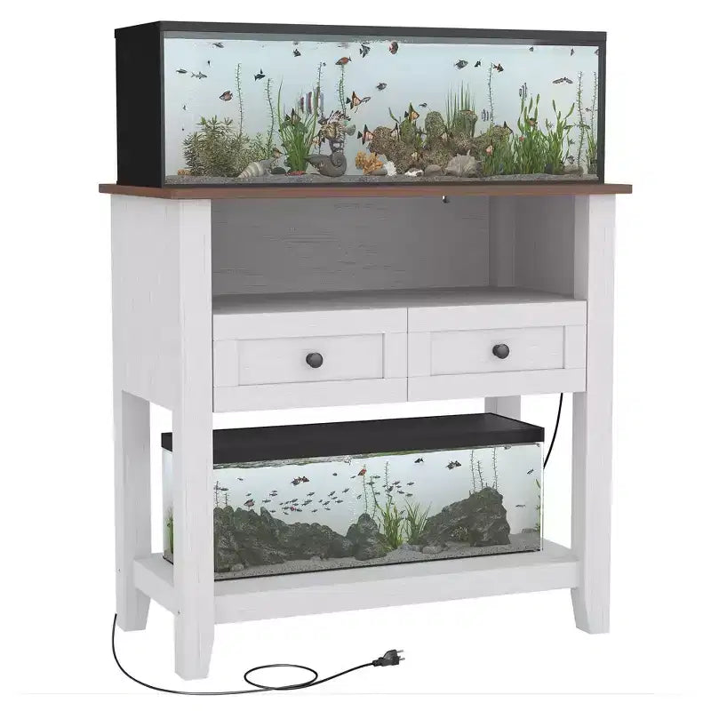 COZONY 20 to 29 Gallon Aquarium Stand with Charging Station, 660 lb Heavy Duty Fish Tank Stand with Drawers
