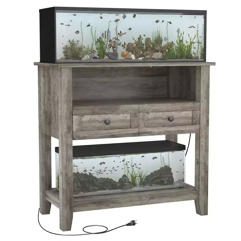 COZONY 20 to 29 Gallon Aquarium Stand with Charging Station, 660 lb Heavy Duty Fish Tank Stand with Drawers