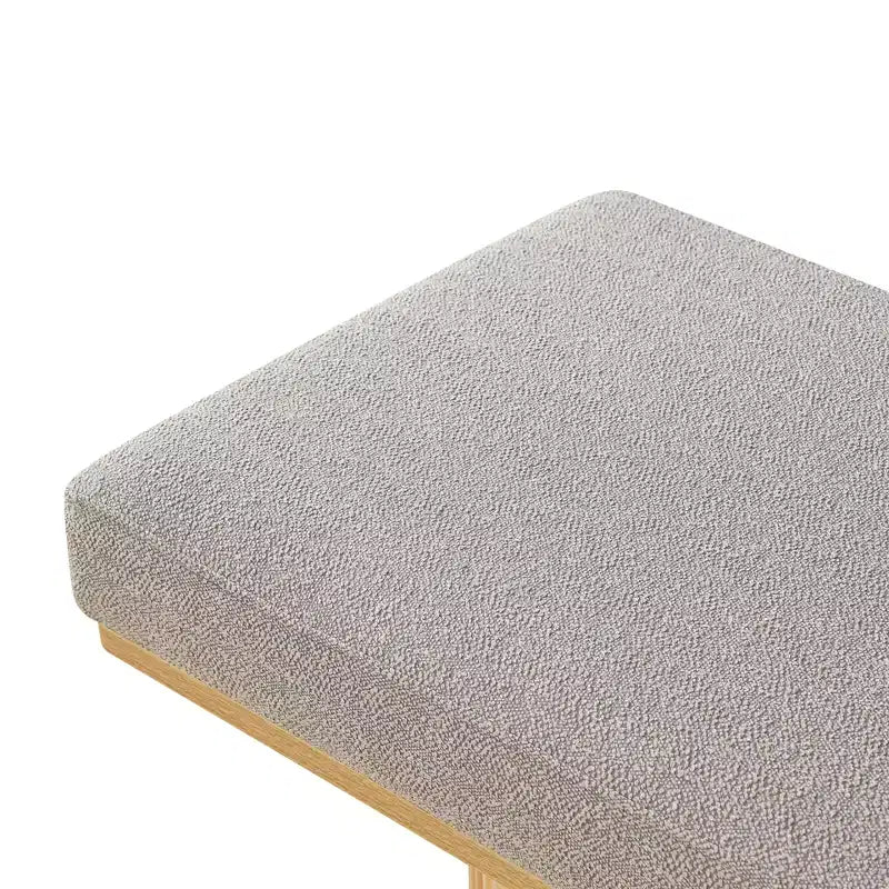TUYOHW 48 Boucle Fabric Accent Bench with Chunky Legs,Contemporary End of Bed Ottoman Bench Coffee Table Bench 260lbs Capacity