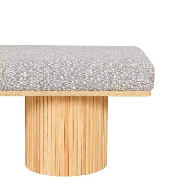 TUYOHW 48 Boucle Fabric Accent Bench with Chunky Legs,Contemporary End of Bed Ottoman Bench Coffee Table Bench 260lbs Capacity