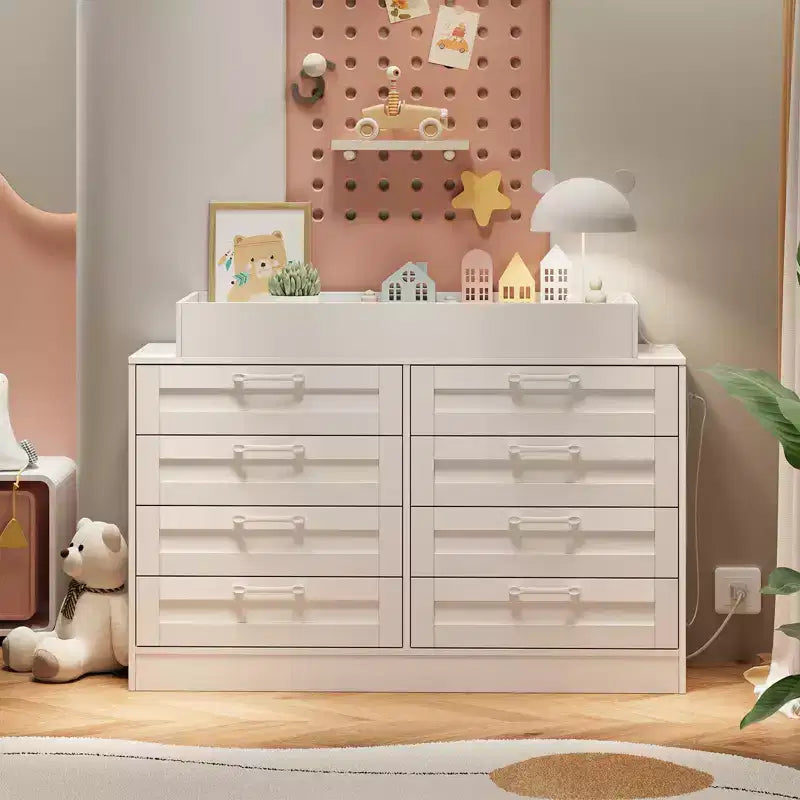 Changing Table Dresser with 8 Wood Drawers (No Pad)