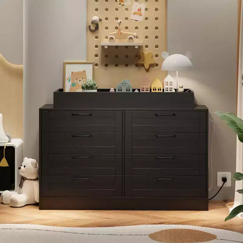 Changing Table Dresser with 8 Wood Drawers (No Pad)