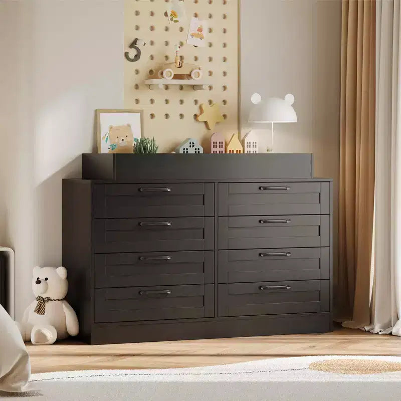 Changing Table Dresser with 8 Wood Drawers (No Pad)