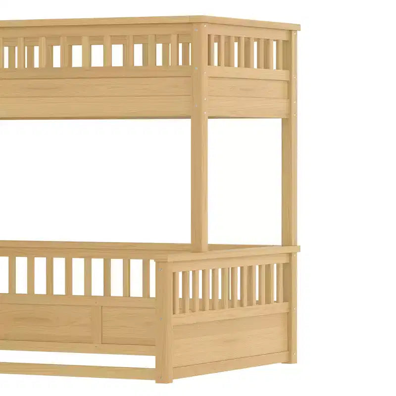 Bellemave Bunk Bed with Ladder and Guardrails,Pine Bunk Bed Frame with Detachable Design for Kids,Teens and Adults