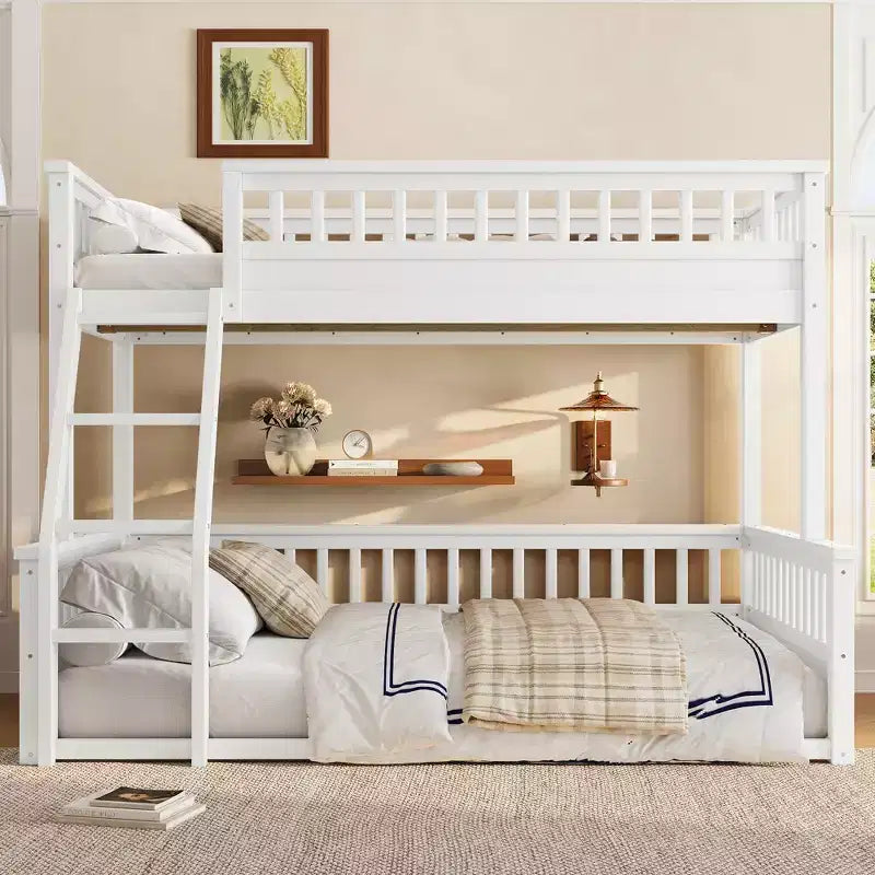 Bellemave Bunk Bed with Ladder and Guardrails,Pine Bunk Bed Frame with Detachable Design for Kids,Teens and Adults