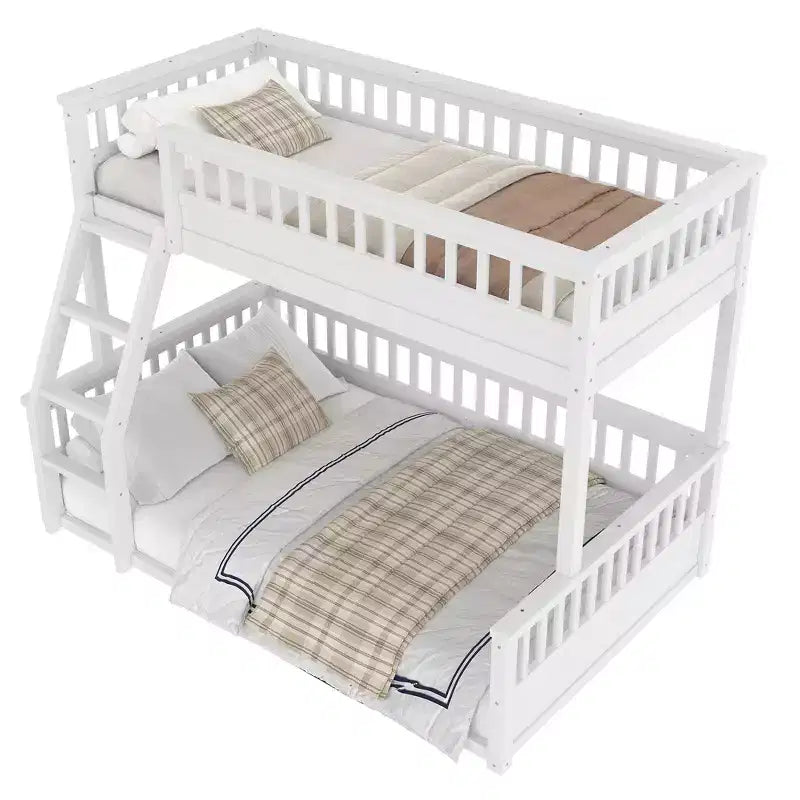 Bellemave Bunk Bed with Ladder and Guardrails,Pine Bunk Bed Frame with Detachable Design for Kids,Teens and Adults