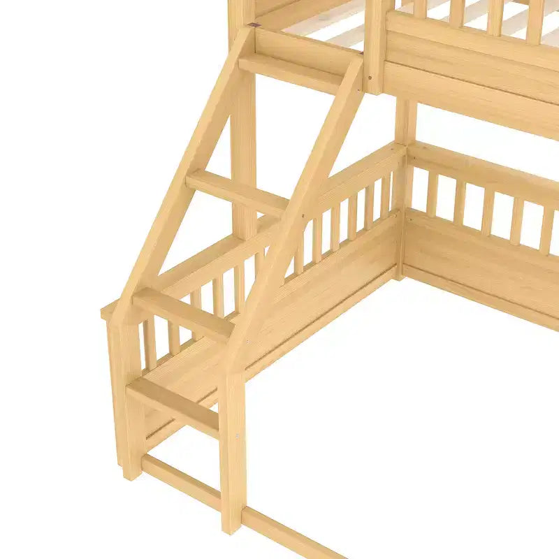 Bellemave Bunk Bed with Ladder and Guardrails,Pine Bunk Bed Frame with Detachable Design for Kids,Teens and Adults