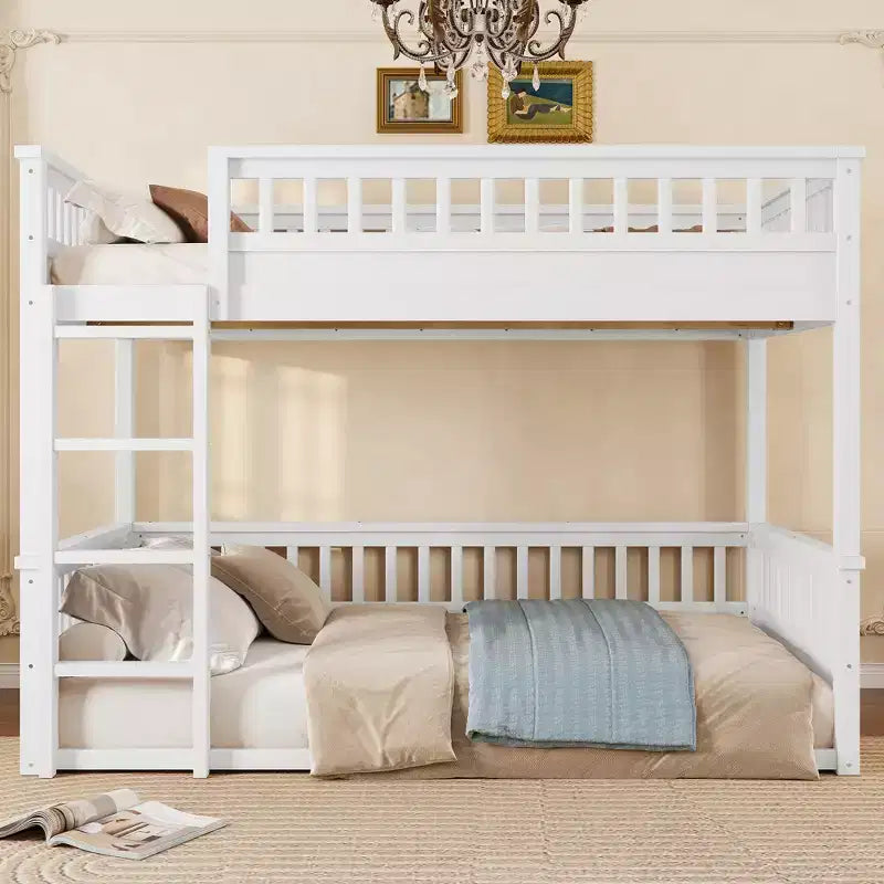Bellemave Bunk Bed with Ladder and Guardrails,Pine Bunk Bed Frame with Detachable Design for Kids,Teens and Adults