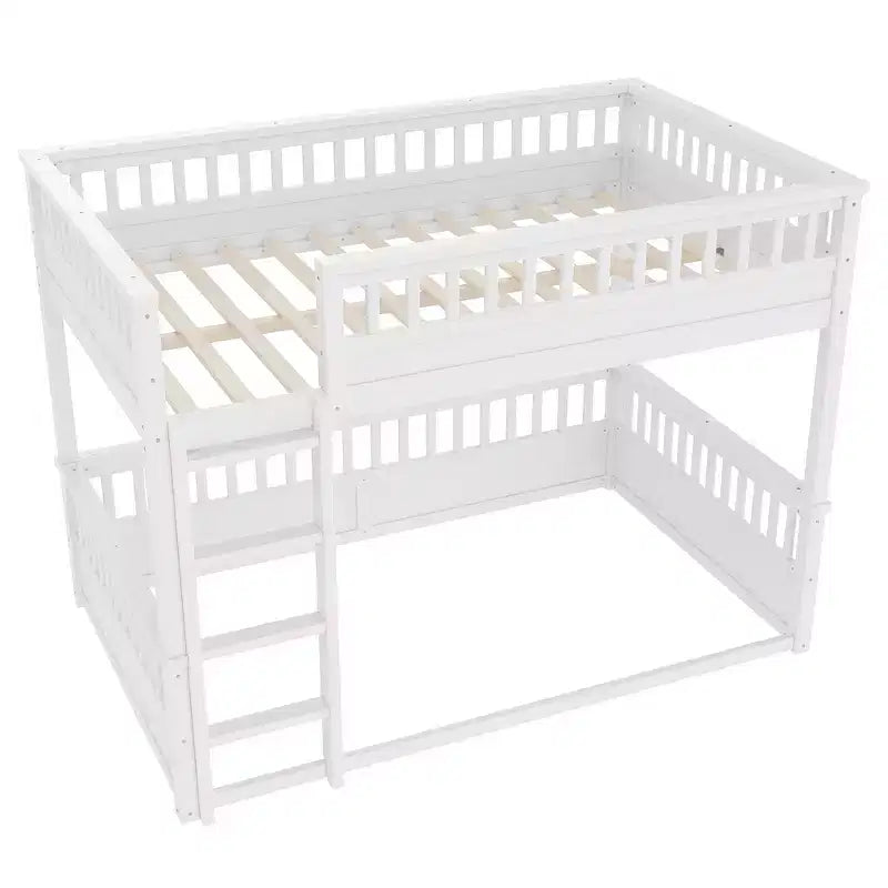 Bellemave Bunk Bed with Ladder and Guardrails,Pine Bunk Bed Frame with Detachable Design for Kids,Teens and Adults