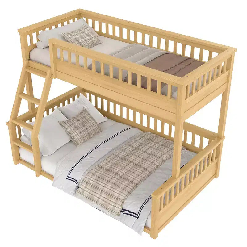 Bellemave Bunk Bed with Ladder and Guardrails,Pine Bunk Bed Frame with Detachable Design for Kids,Teens and Adults