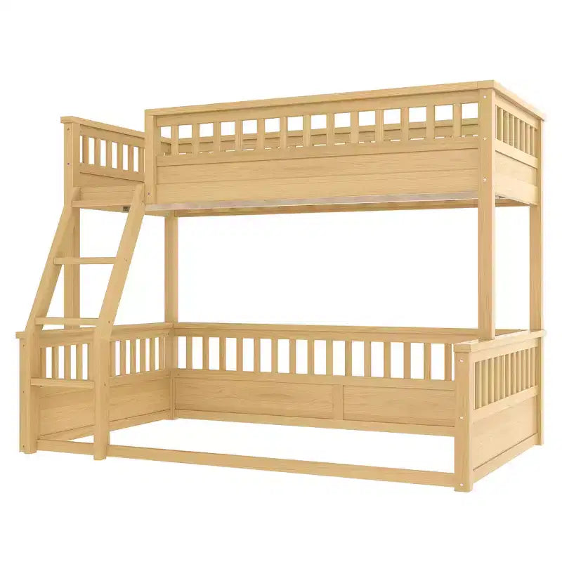 Bellemave Bunk Bed with Ladder and Guardrails,Pine Bunk Bed Frame with Detachable Design for Kids,Teens and Adults