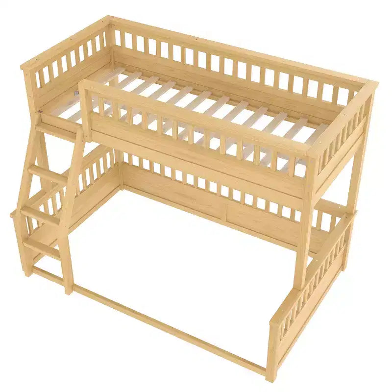 Bellemave Bunk Bed with Ladder and Guardrails,Pine Bunk Bed Frame with Detachable Design for Kids,Teens and Adults